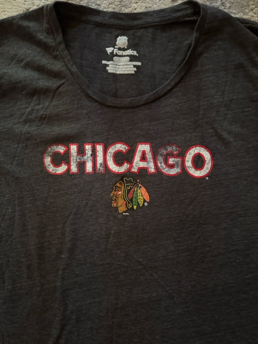 Fanatics Black Chicago Graphic Tee with Red Accents - Picture 3 of 6